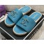 Chanel Chain CC Logo Espadrilles Mules Slipper Sandals Blue 2021