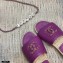 Chanel Chain CC Logo Espadrilles Mules Slipper Sandals Purple 2021
