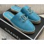 Chanel Chain CC Logo Espadrilles Mules Blue 2021