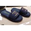 Chanel CC Logo Cord Mules G36923 Navy Blue 2021