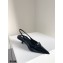 Prada Gabardine Slingback Pumps Black with Triangle Logo 2021