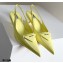 Prada Gabardine Slingback Pumps Yellow with Triangle Logo 2021