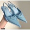 Prada Gabardine Slingback Pumps Sky Blue with Triangle Logo 2021