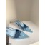 Prada Gabardine Slingback Pumps Sky Blue with Triangle Logo 2021