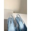 Prada Gabardine Slingback Pumps Sky Blue with Triangle Logo 2021