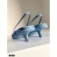 Prada Gabardine Slingback Pumps Sky Blue with Triangle Logo 2021