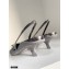 Prada Gabardine Slingback Pumps Metallic Silver with Triangle Logo 2021