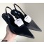 Prada Gabardine Slingback Pumps Black with Tongue 2021