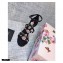 Dolce & Gabbana Rose and Crystal Sandals Black 2021