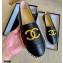 Chanel Gold Metal CC Logo Espadrilles G29762 Black 2021