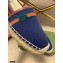 Gucci Interlocking G and Web Embroidered Canvas Espadrilles Dark Blue 2021