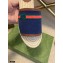 Gucci Interlocking G and Web Embroidered Canvas Espadrilles Slides Dark Blue 2021