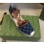 Gucci Washed GG Jacquard Denim Wedge Platform 10cm Espadrilles Dark Blue 2021