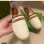 Gucci Interlocking G and Web Embroidered Canvas Espadrilles White 2021