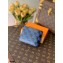 Louis Vuitton Damier Infini 3D Leather Multiple Wallet N60440 Blue 2021