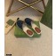 Gucci Washed GG Jacquard Denim Espadrilles Slippers Dark Blue 2021