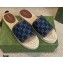 Gucci Washed GG Jacquard Denim Espadrilles Slides Dark Blue 2021