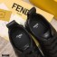 Fendi Rise Leather Flatform Sneakers Black with All-over Embossed FF 2021