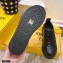 Fendi Rise Leather Flatform Sneakers Black with All-over Embossed FF 2021
