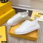 Fendi Rise Leather Flatform Sneakers White with All-over Embossed FF 2021