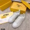 Fendi Rise Leather Flatform Sneakers White with All-over Embossed FF 2021