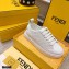 Fendi Rise Leather Flatform Sneakers White with All-over Embossed FF 2021
