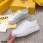 Fendi Rise Leather Flatform Sneakers White with All-over Embossed FF 2021