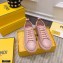Fendi Rise Leather Flatform Sneakers Pink with All-over Embossed FF 2021