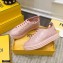Fendi Rise Leather Flatform Sneakers Pink with All-over Embossed FF 2021