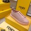 Fendi Rise Leather Flatform Sneakers Pink with All-over Embossed FF 2021