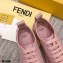 Fendi Rise Leather Flatform Sneakers Pink with All-over Embossed FF 2021