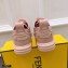Fendi Rise Leather Flatform Sneakers Pink with All-over Embossed FF 2021