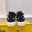 Fendi Rise Fabric Flatform Sneakers Black with Diagonal FF 2021