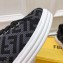 Fendi Rise Fabric Flatform Sneakers Black with Diagonal FF 2021