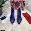 Dolce & Gabbana Heel 10.5cm Taormina Lace Pumps Blue with Devotion Heart 2021