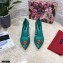Dolce & Gabbana Heel 10.5cm Taormina Lace Pumps Green with Devotion Heart 2021