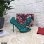 Dolce & Gabbana Heel 10.5cm Taormina Lace Pumps Green with Devotion Heart 2021