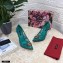 Dolce & Gabbana Heel 10.5cm Taormina Lace Pumps Green with Devotion Heart 2021