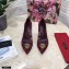 Dolce & Gabbana Heel 10.5cm Taormina Lace Pumps Burgundy with Devotion Heart 2021