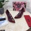 Dolce & Gabbana Heel 10.5cm Taormina Lace Pumps Burgundy with Devotion Heart 2021