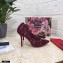 Dolce & Gabbana Heel 10.5cm Taormina Lace Pumps Burgundy with Devotion Heart 2021