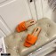 Versace La Medusa Leather Sliders Orange 2021