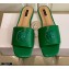 Versace La Medusa Leather Sliders Green 2021