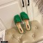 Versace La Medusa Leather Sliders Green 2021