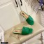 Versace La Medusa Leather Sliders Green 2021