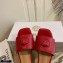 Versace La Medusa Leather Sliders Red 2021
