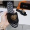Dolce & Gabbana Leather Sliders Black with Devotion Heart 2021