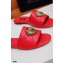 Dolce & Gabbana Leather Sliders Red with Devotion Heart 2021