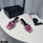 Versace Heel 6.5cm Medusa Chain Mid-Heel Leather Mules Pink 2021