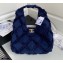 Chanel Cotton Canvas and Calfskin Small Hobo Bag AS2320 Navy Blue 2021